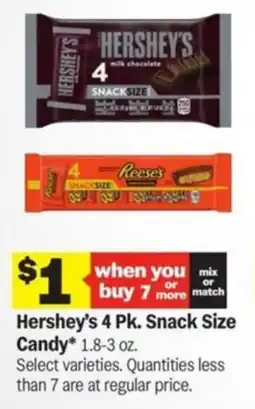 Meijer Hershey's Snack Size Candy offer