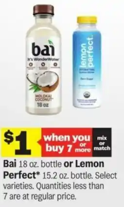 Meijer Bai bottle or Lemon Perfect offer