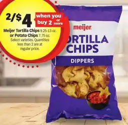 Meijer Meijer Tortilla Chips or Potato Chips offer