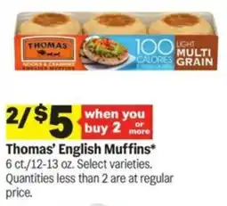 Meijer Thomas' English Muffins offer