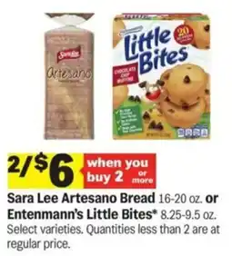Meijer Sara Lee Artesano Bread or Entenmann's Little Bites offer