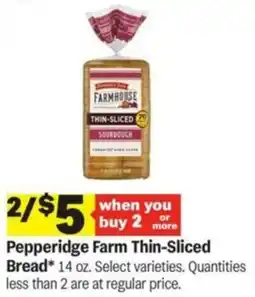 Meijer Pepperidge Farm Thin-Sliced Bread offer