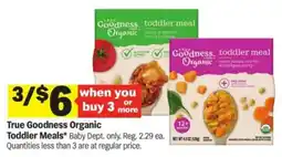 Meijer True Goodness Organic Toddler Meals offer