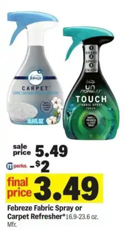 Meijer Febreze Fabric Spray or Carpet Refresher offer