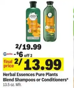Meijer Herbal Essences Pure Plants Blend Shampoos or Conditioners offer