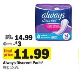 Meijer Always Discreet Pads offer