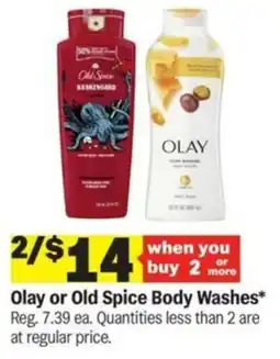 Meijer Olay or Old Spice Body Washes offer