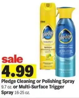 Meijer Pledge Cleaning or Polishing Spray or Multi-Surface Trigger Spray offer