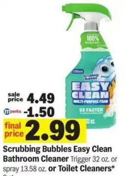 Meijer Scrubbing Bubbles Easy Clean Bathroom Cleaner Trigger and spray or Toilet Cleaners offer