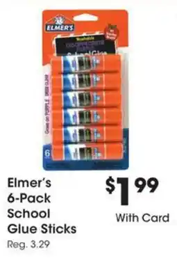 Kroger Elmer's 6-Pack School Glue Sticks offer