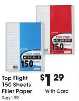 Kroger Top Flight 150 Sheets Filler Paper offer
