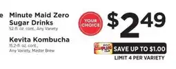 ShopRite Minute Maid Zero Sugar Drinks or Kevita Kombucha offer