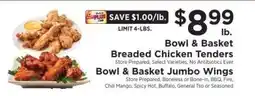 ShopRite Bowl & Basket Breaded Chicken Tenders / Jumbo Wings offer