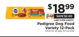 ShopRite Pedigree Dog Food Variety 12-Pack offer
