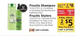 ShopRite Fructis Shampoo or Fructis Stylers offer