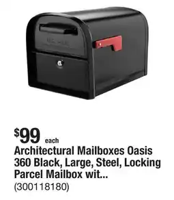 The Home Depot Architectural Mailboxes Oasis 360 Black, Large, Steel, Locking Parcel Mailbox with 2-Access Doors offer
