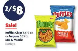 Family Dollar Ruffles Chips 5.5-9 oz. or Funyuns 5.25 oz offer