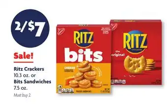 Family Dollar Nabisco Ritz Crackers 10.3 oz. or Bits Sandwiches 7.5 oz offer