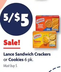 Family Dollar Lance Sandwich Crackers or Cookies offer