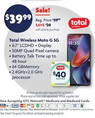Family Dollar Total Wireless Moto G 5G offer
