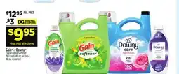 Dollar General Gain or Downy Liquid Fabric Softener 190 Load/140 oz. or Rinse 48 oz offer