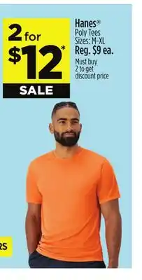 Dollar General Hanes Poly Tees offer