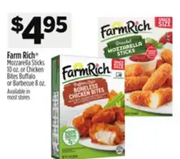 Dollar General Farm Rich Mozzarella Sticks 10 oz. or Chicken Bites Buffalo or Barbecue 8 oz offer