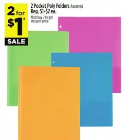 Dollar General 2 Pocket Poly Folders offer