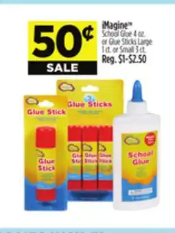 Dollar General iMagine School Glue 4 oz. or Glue Sticks Large 1 ct. or Small 3 ct offer