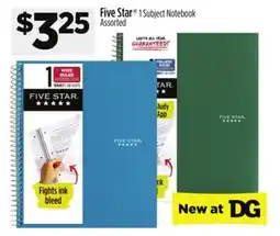 Dollar General Five Star 1 Subject Notebook offer