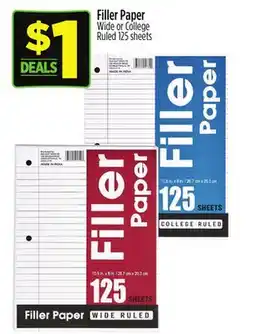 Dollar General Filler Paper offer