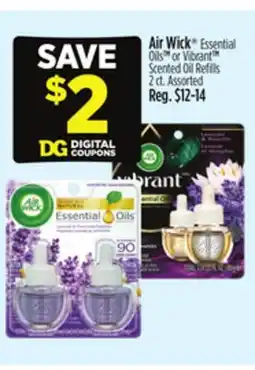 Dollar General Air Wick Essential Oils or Vibrant Scented Oil Refills offer