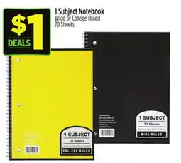 Dollar General 1 Subject Notebook offer