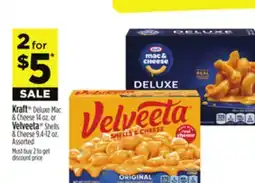 Dollar General Kraft Deluxe Mac & Cheese 14 oz. or Velveeta Shells & Cheese 9.4-12 oz offer