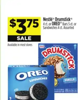 Dollar General Nestle Drumstick 4 ct. or OREO Bars 5 ct. or Sandwiches 4 ct offer