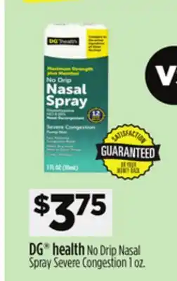 Dollar General DG health No Drip Nasal Spray Severe Congestion offer