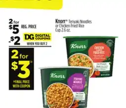 Dollar General Knorr Teriyaki Noodles or Chicken Fried Rice Cup offer