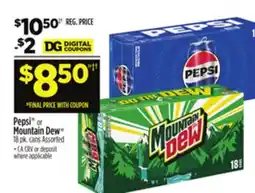 Dollar General Pepsi or Mountain Dew offer