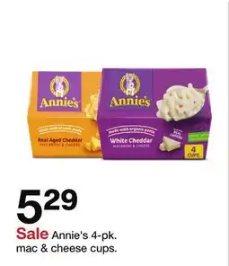 Target Annie's 4-pk. mac & cheese cups offer