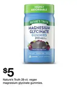 Target Nature's Truth 28-ct. vegan magnesium glycinate gummies offer