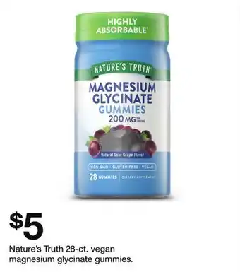 Target Nature's Truth 28-ct. vegan magnesium glycinate gummies offer