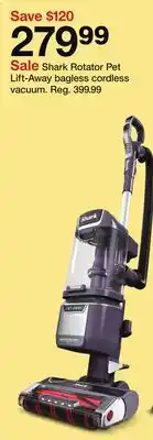 Target Shark Rotator Pet Lift-Away bagless cordless vacuum offer