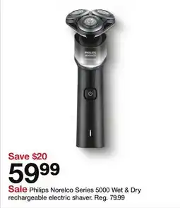 Target Philips Norelco Series 5000 Wet & Dry rechargeable electric shaver offer