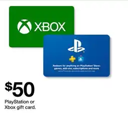 Target PlayStation or Xbox gift card offer