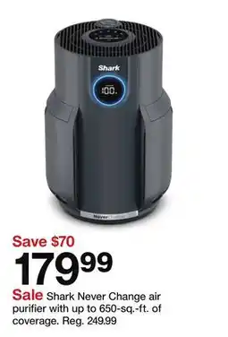 Target Shark Never Change air purifier with up to 650-sq.-ft. of coverage offer