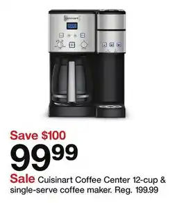 Target Cuisinart Coffee Center 12-cup & single-serve coffee maker offer