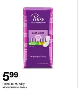 Target Poise 48-ct. daily incontinence liners offer