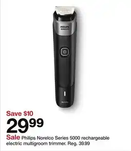 Target Philips Norelco Series 5000 rechargeable electric multigroom trimmer offer