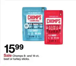 Target Chomps 8- and 14-ct. beef or turkey sticks offer