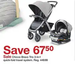 Target Chicco Bravo Trio 3-in-1 quick-fold travel system offer